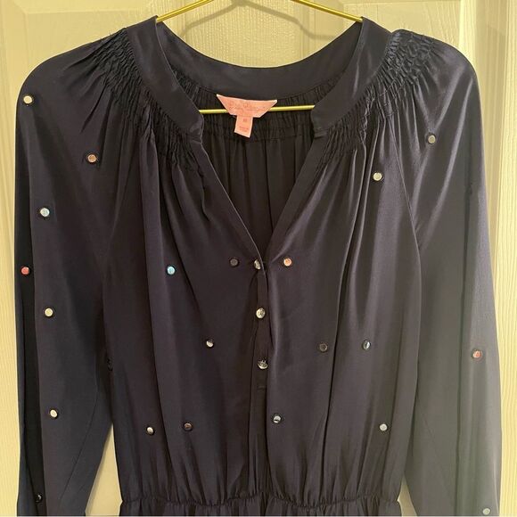 Lilly Pulitzer Silk Mirrored Long Sleeve Dress - Picture 3 of 11